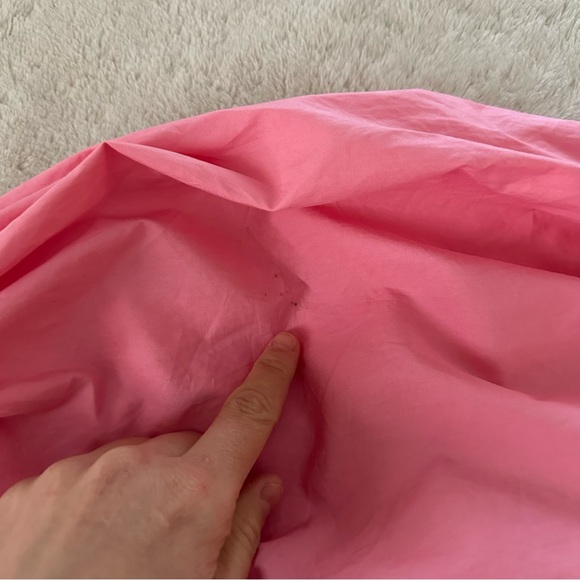 Pink Smocked Bubble Sleeve V Neck Blouse Size M/L - Picture 7 of 7